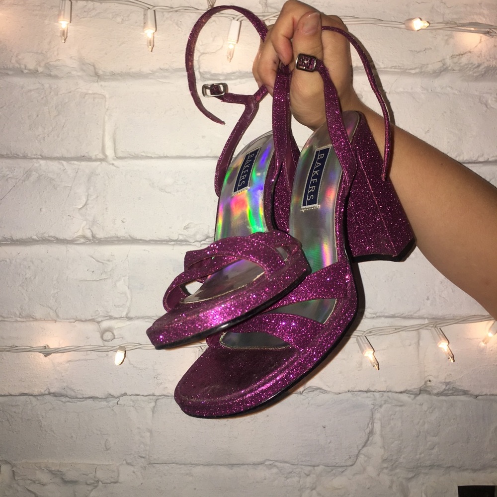 90s glitter heels